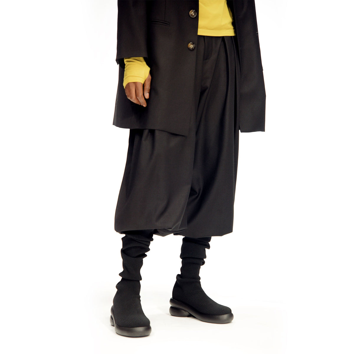 Tall Knit Modular Boot- Black - Boots