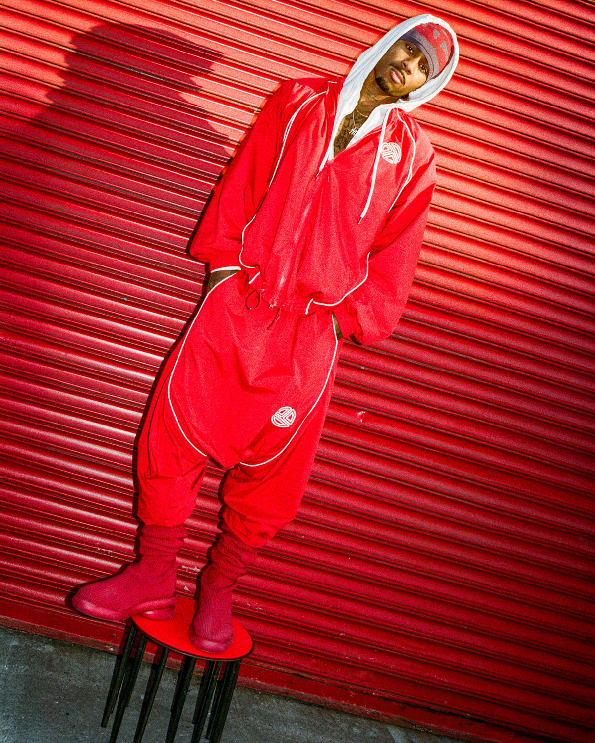 Upside Down Windbreaker Pant - Red - Pants & Shorts