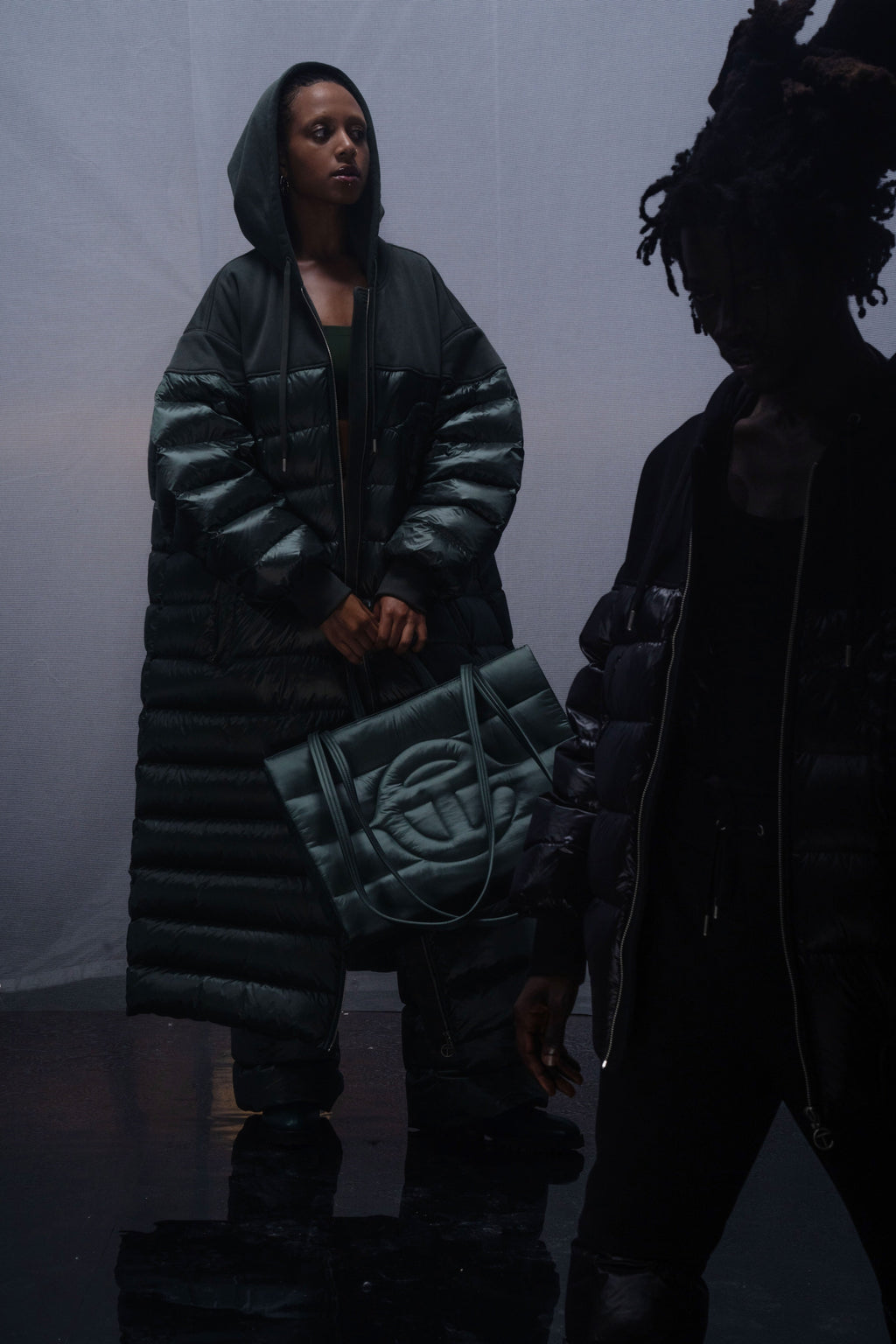 Puff Hoodie Coat - Green - Sweaters & Hoodies