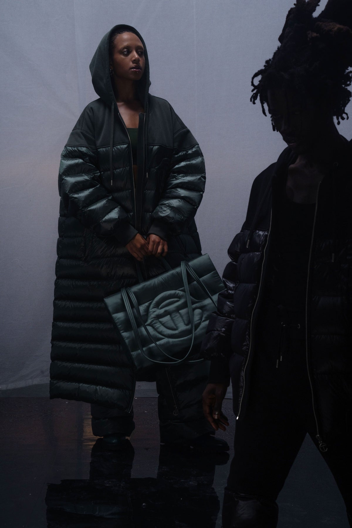 Puff Hoodie Coat - Green - Sweaters & Hoodies