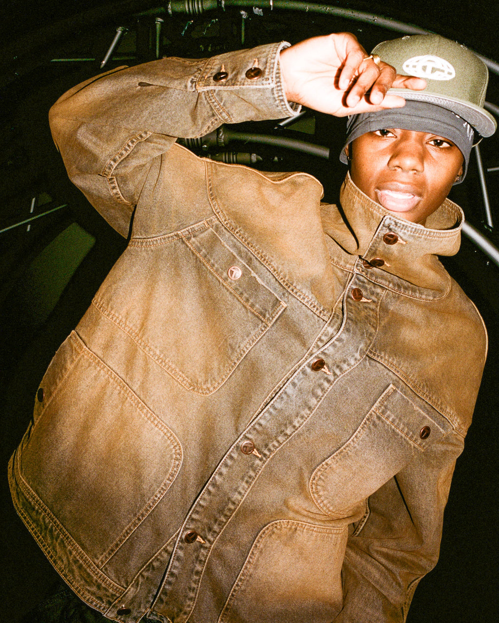 Dirty High Collar Jean Jacket - Black - Jackets & Outerwear