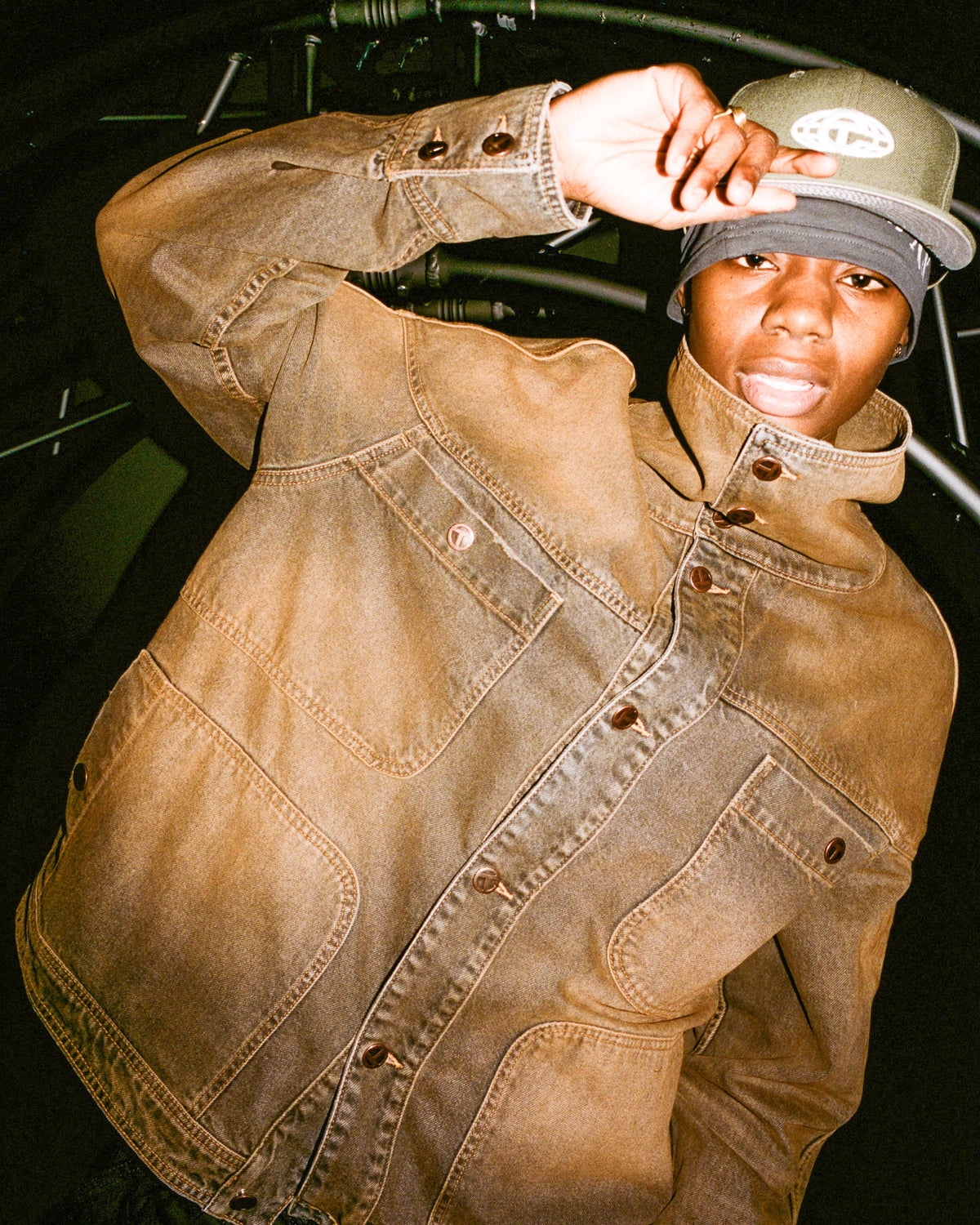 Dirty High Collar Jean Jacket - Black - Jackets & Outerwear