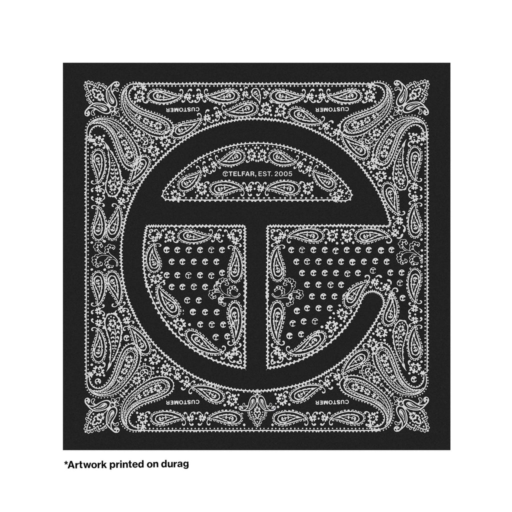 Bandana Print Durag - Black/White - Durags