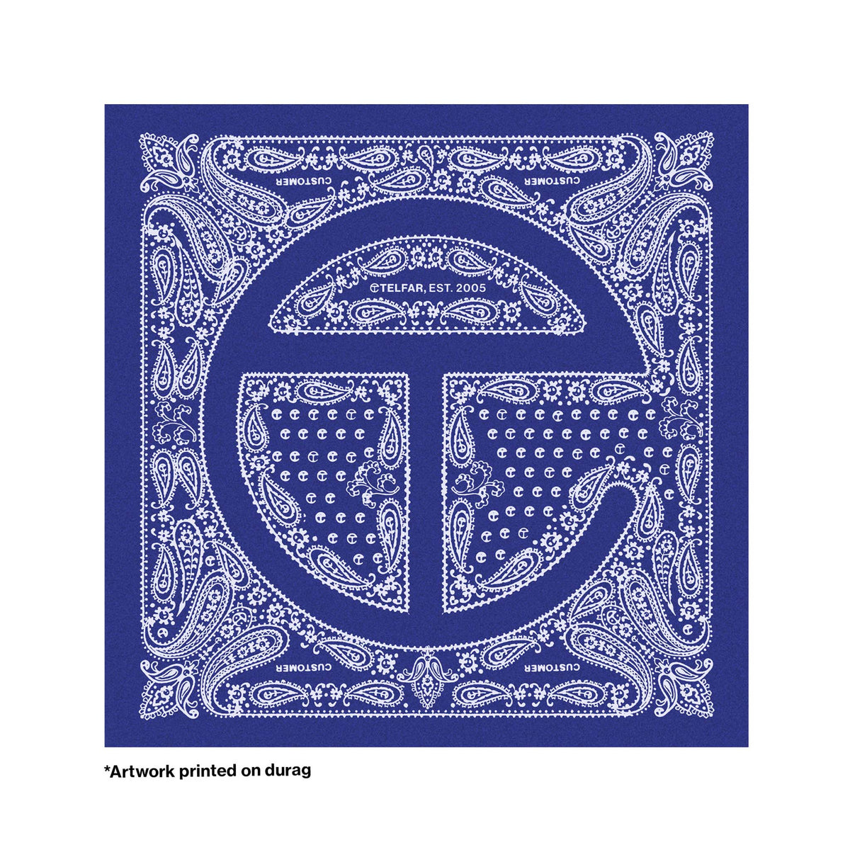 Bandana Print Durag - Blue/White - Durags