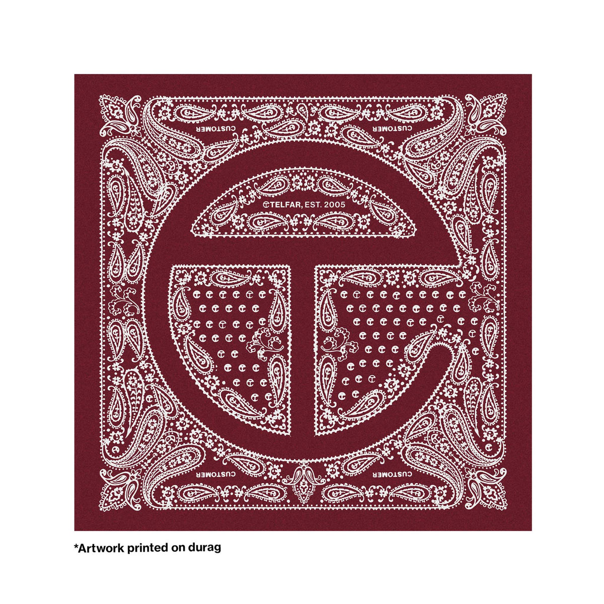 Bandana Print Durag - Red/White - Durags
