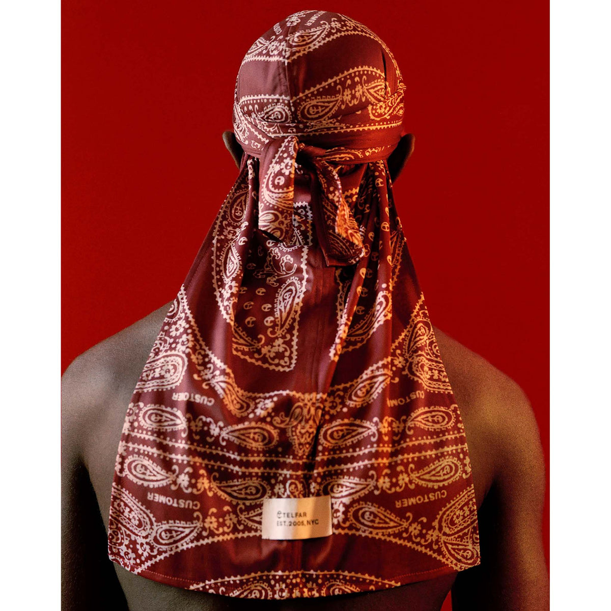 Bandana Print Durag - Red/White - Durags
