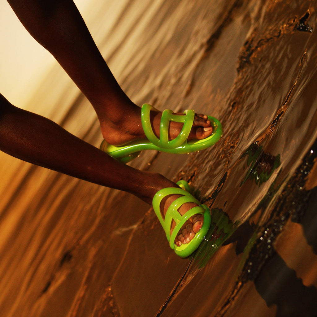 Melissa x Telfar Jelly Slide - Green - Slides & Sandals