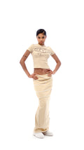 Logo Rib Maxi Skirt - Cream - Dresses & Skirts