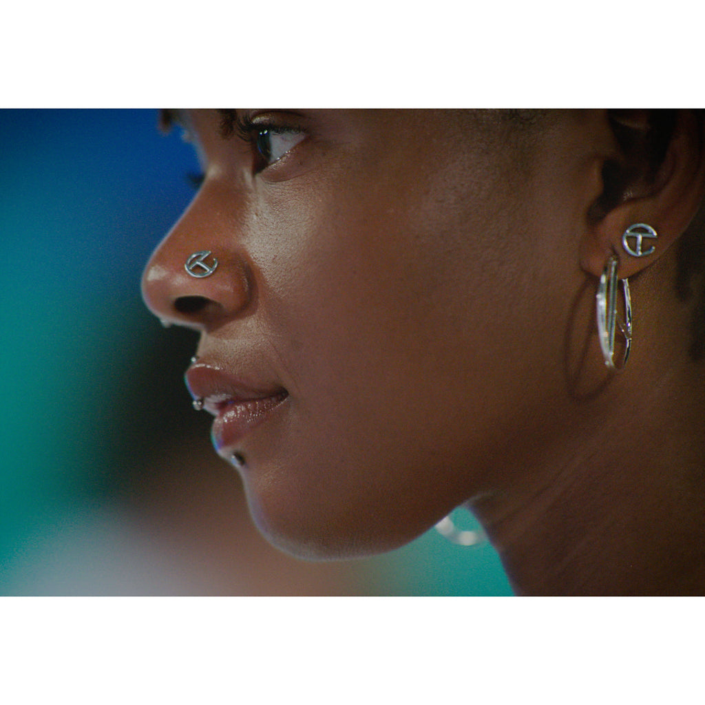 Logo Stud Earring - Silver - Earrings