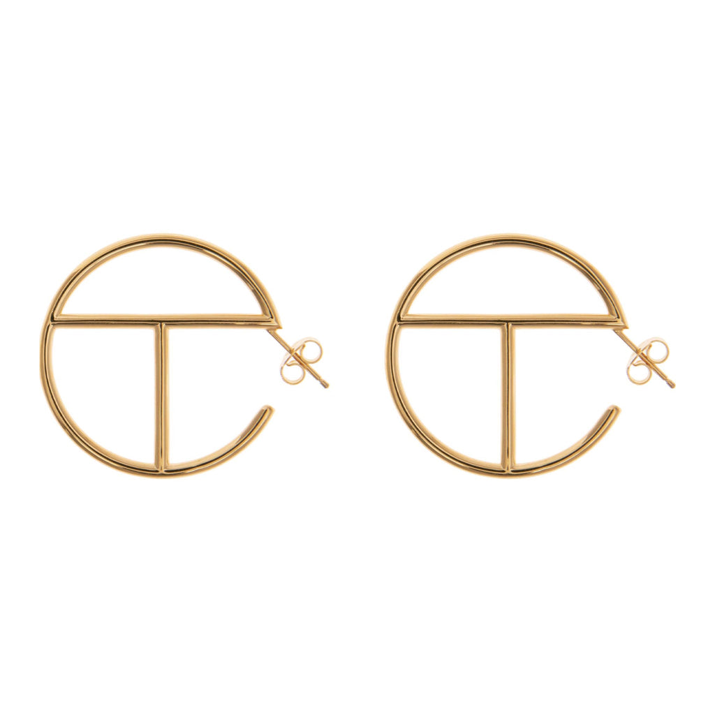 Large Logo Hoop Earring - Gold - Earrings