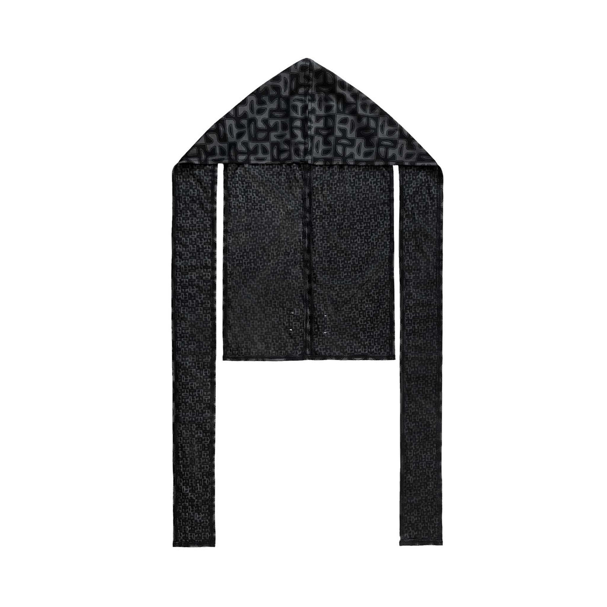 Monogram Print Durag - Black/Grey - Durags