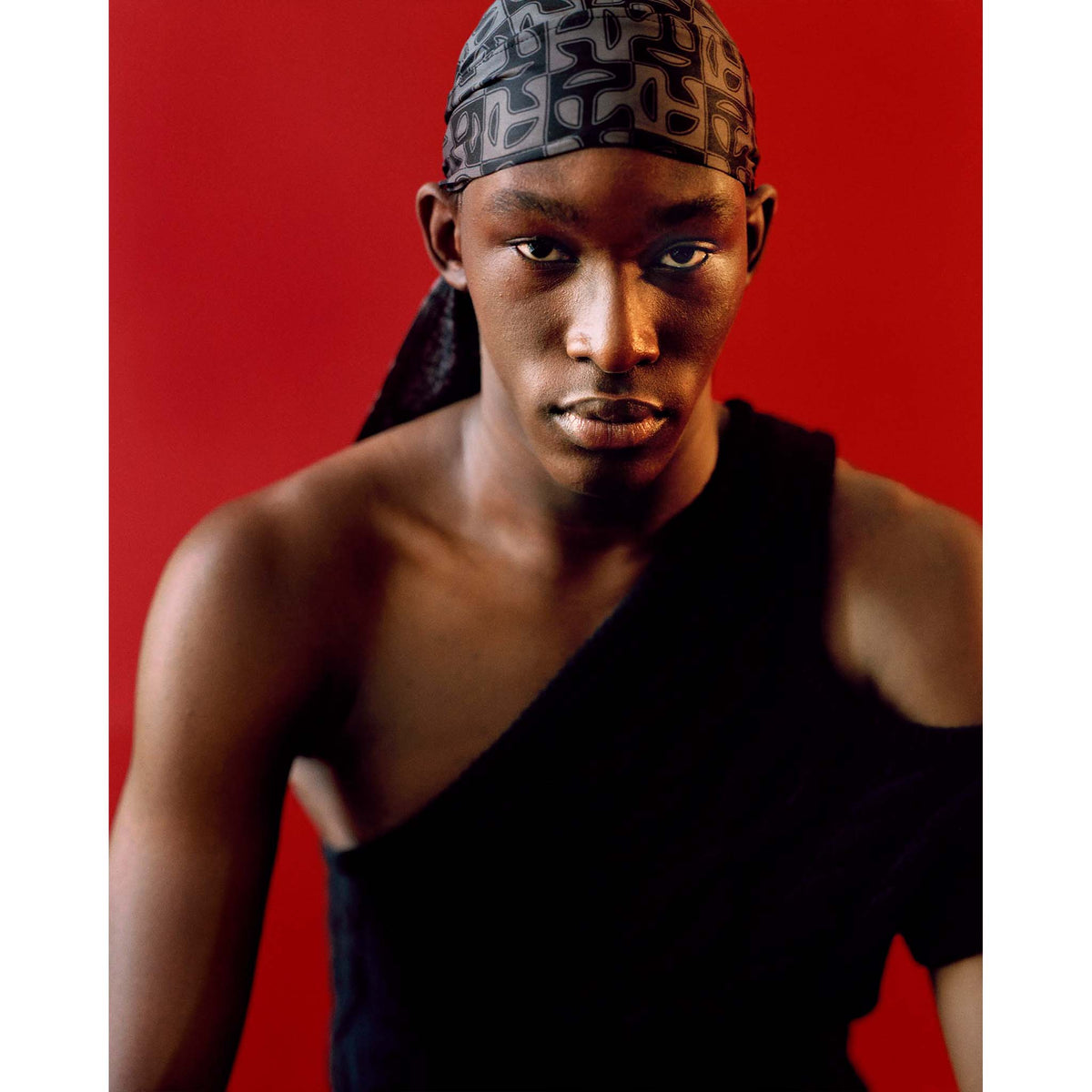 Monogram Print Durag - Black/Grey - Durags