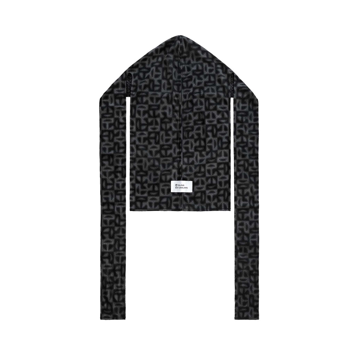 Monogram Print Durag - Black/Grey - Durags
