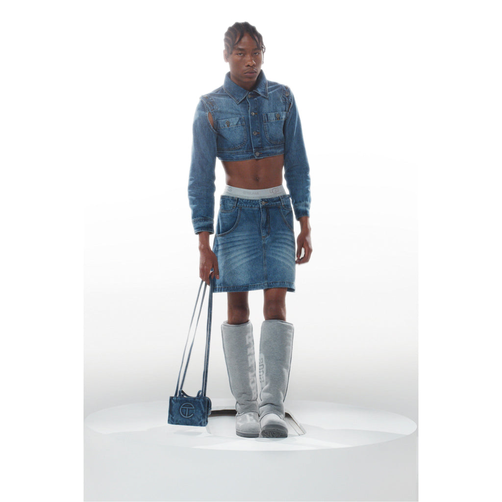 Cropped Detachable Jean Jacket - Blue - Jackets & Outerwear