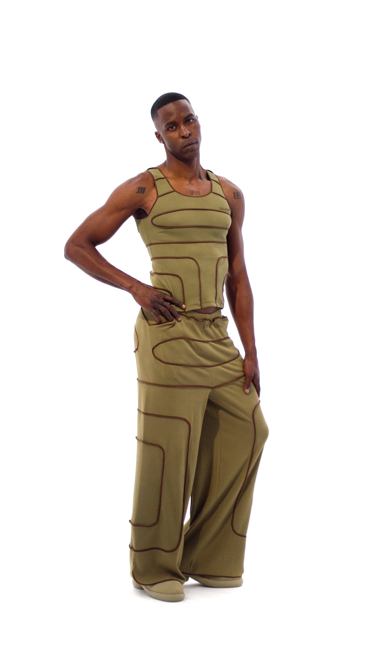 Logo Rib Pant - Drab - Pants & Shorts