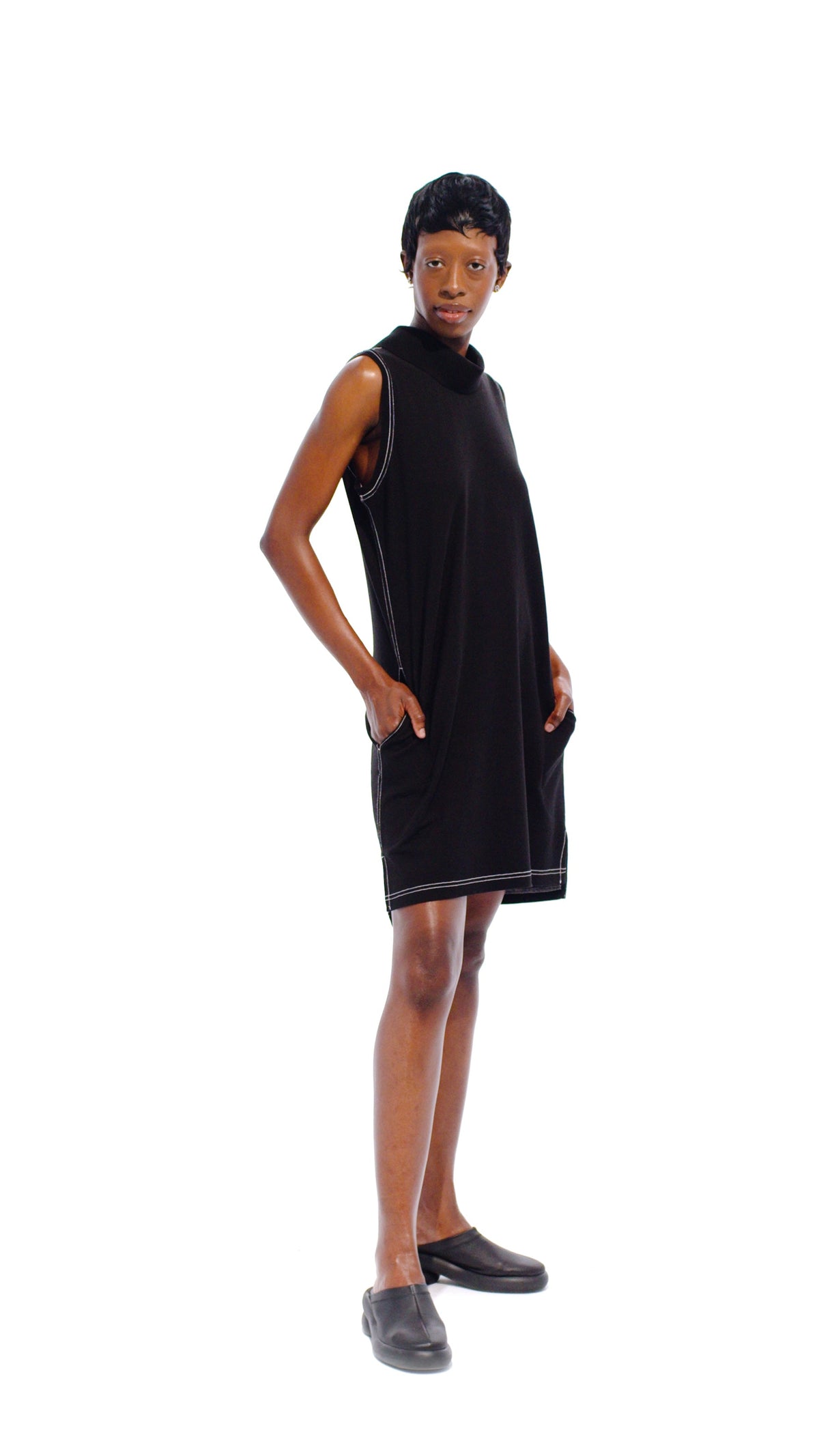 Backwards Polo Tunic - Black - Dresses & Skirts