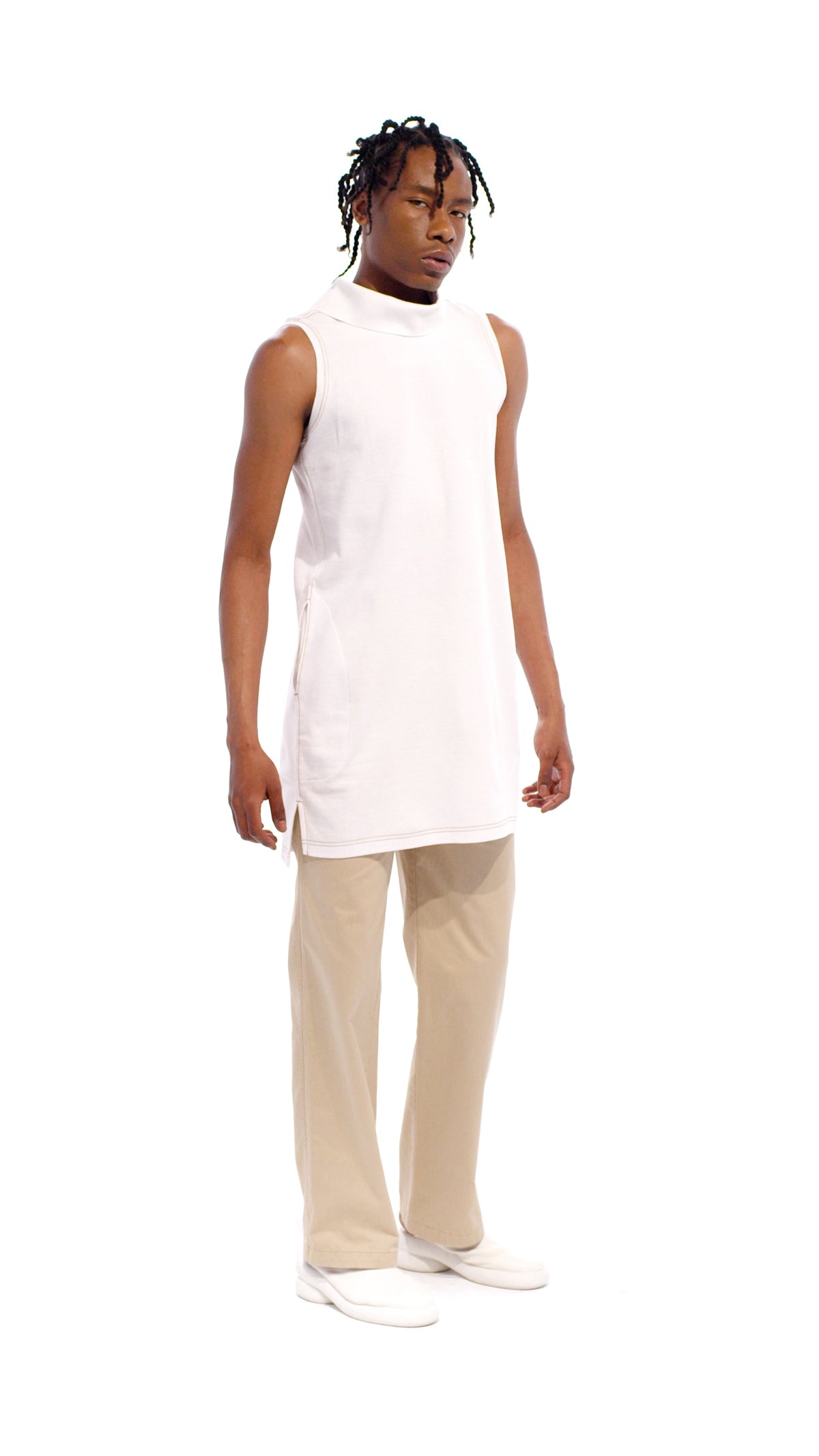 Backwards Polo Tunic - White - Dresses & Skirts