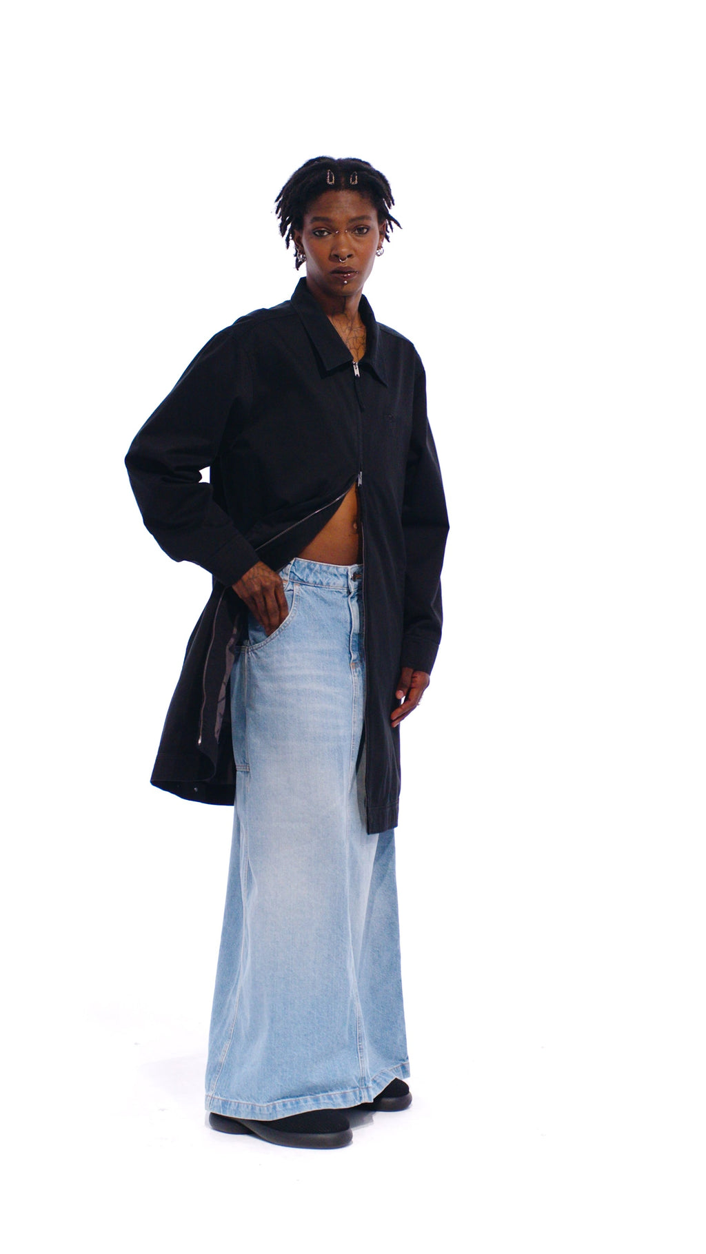 Long Work Jacket - Black - Jackets & Outerwear