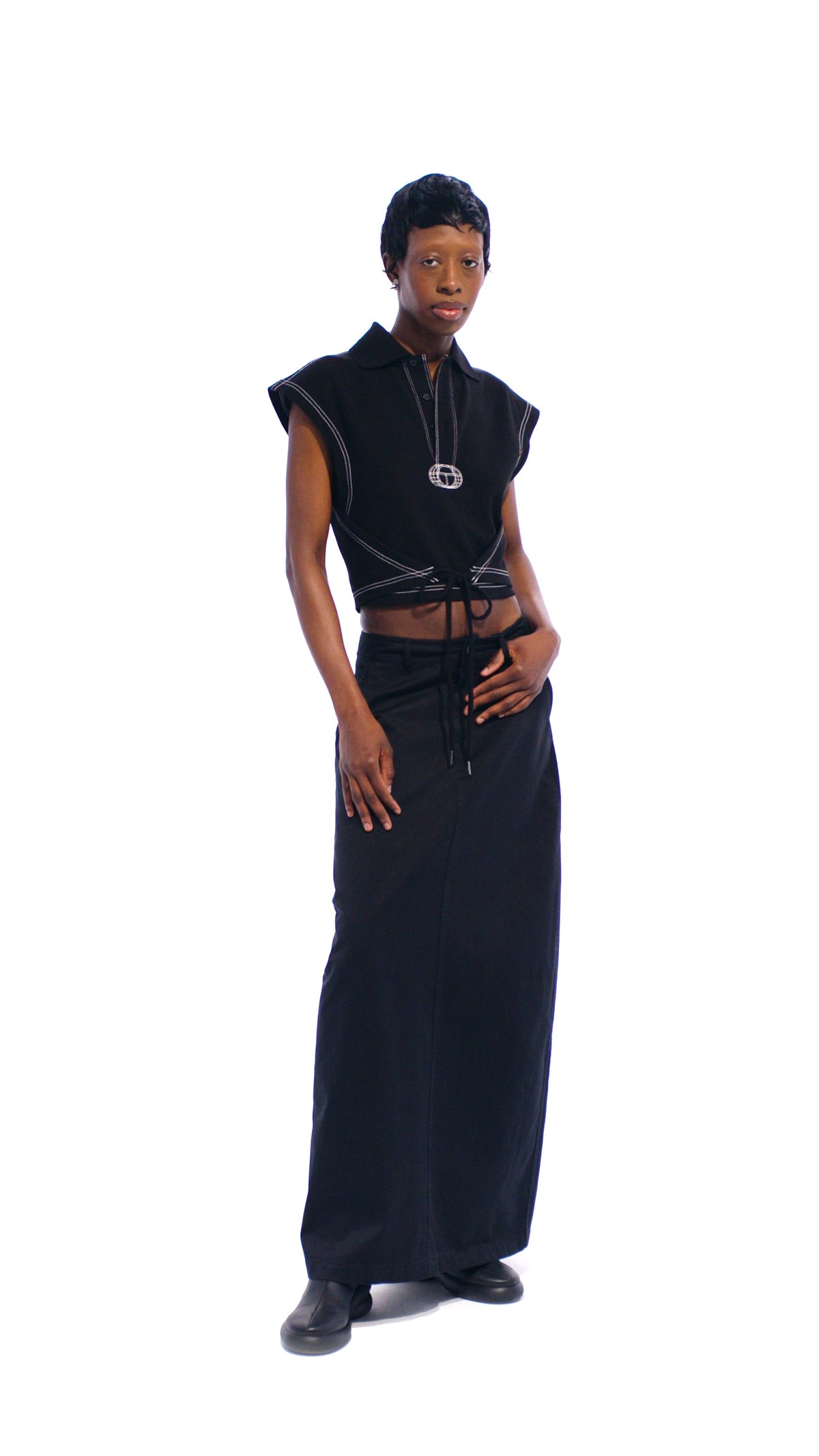Wrap Polo - Black - Tops & T-Shirts