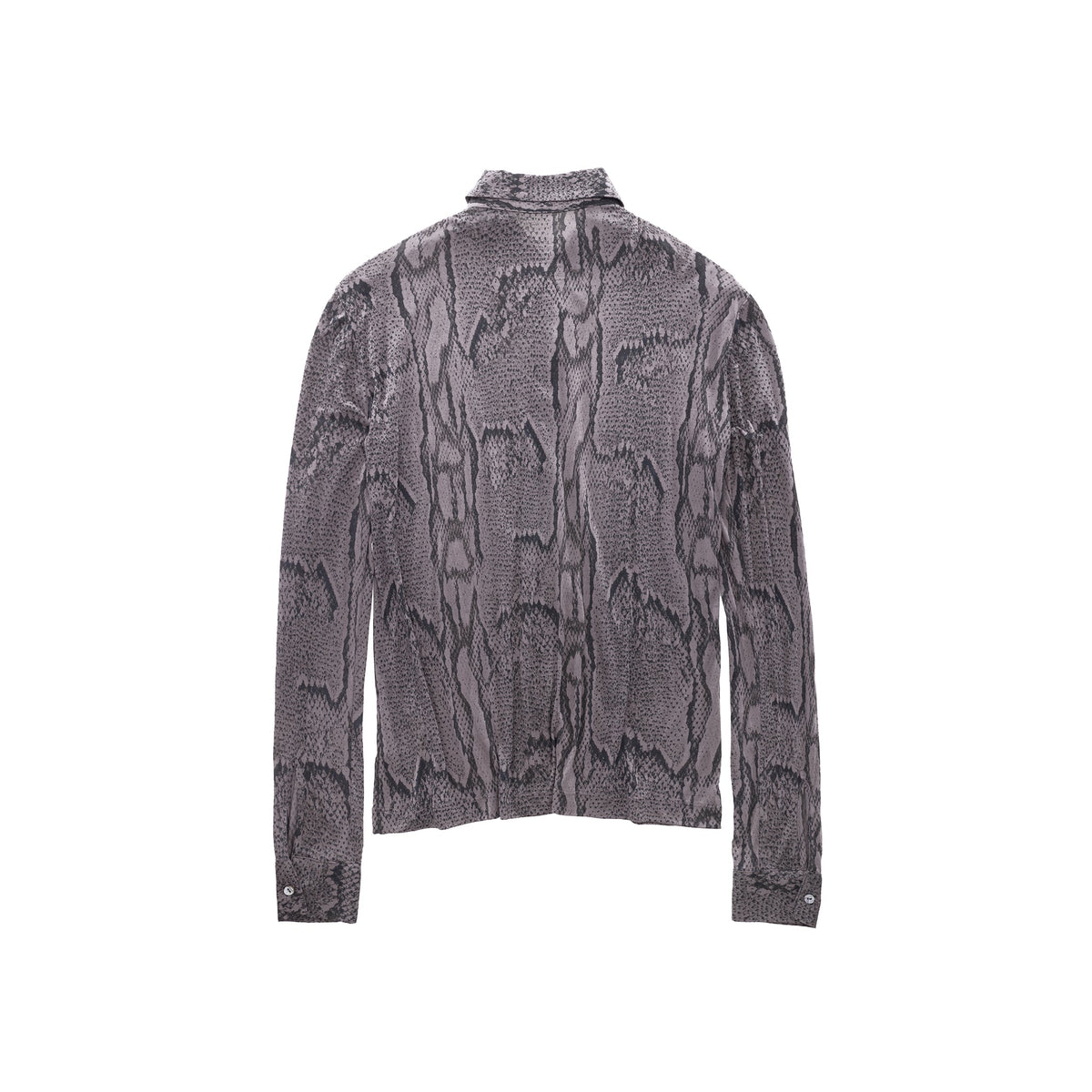 Snake Long Sleeve Button Down - Grey - Tops & T-Shirts