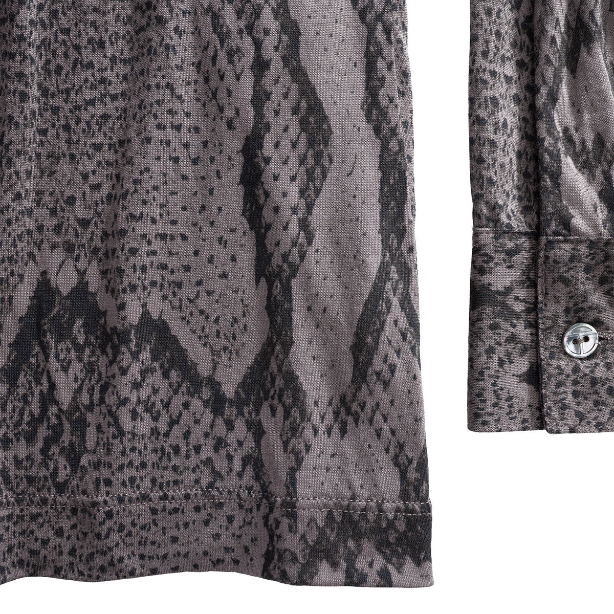 Snake Long Sleeve Button Down - Grey - Tops & T-Shirts