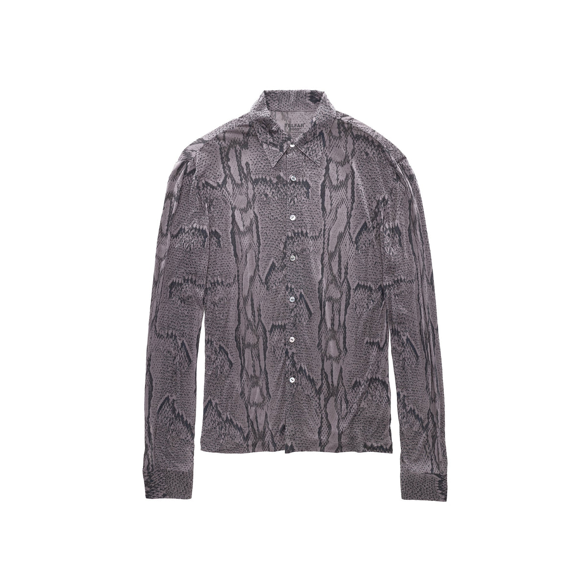 Snake Long Sleeve Button Down - Grey - Tops & T-Shirts