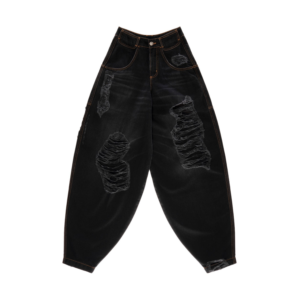 Baggy Jean - Distressed Black - Pants & Shorts