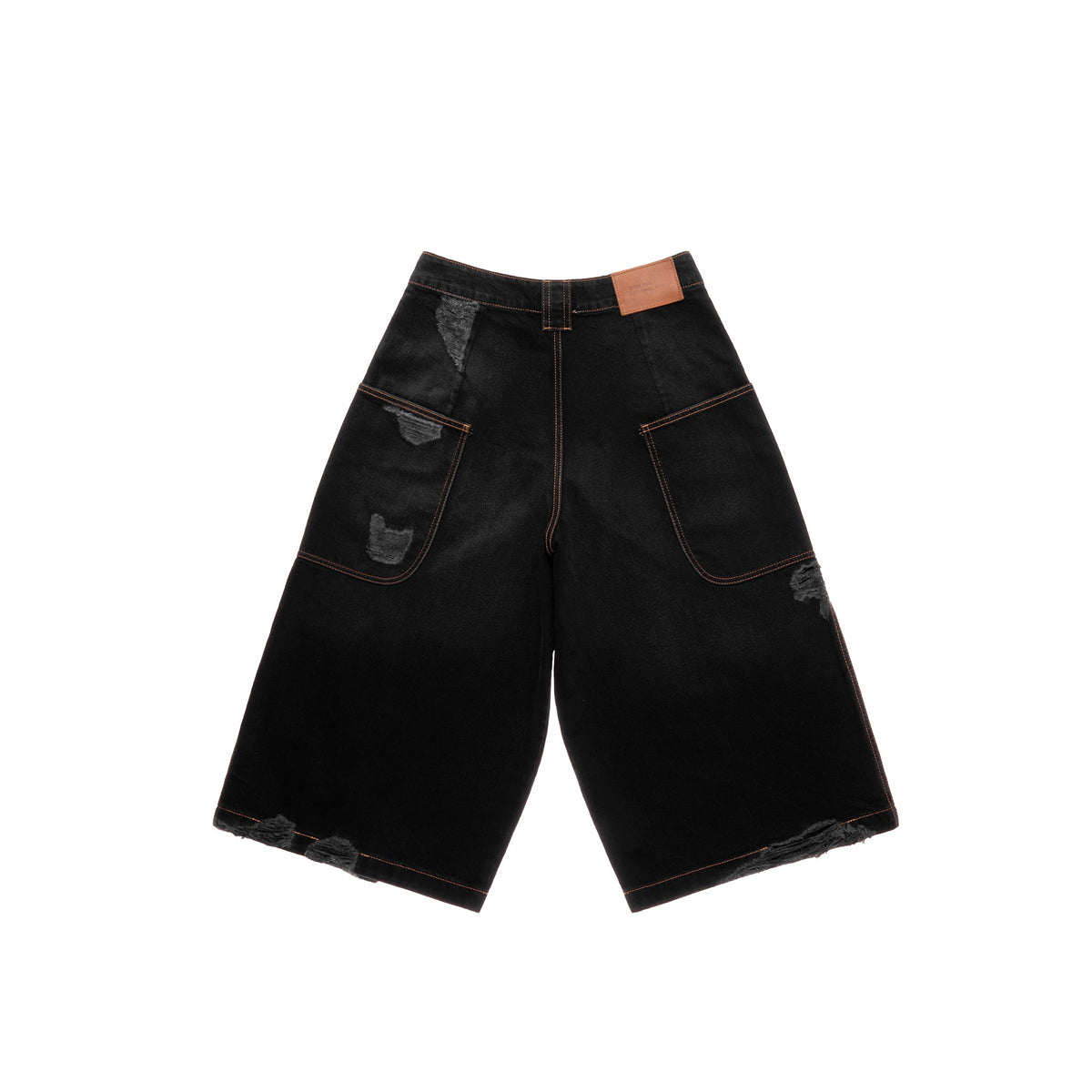 Baggy Jean Short - Distressed Black - Pants & Shorts