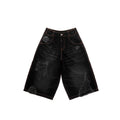 Baggy Jean Short - Distressed Black - Pants & Shorts