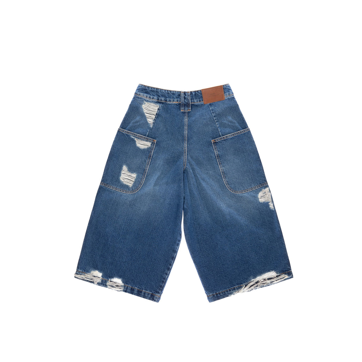 Baggy Jean Short - Distressed Blue - Pants & Shorts