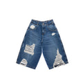 Baggy Jean Short - Distressed Blue - Pants & Shorts
