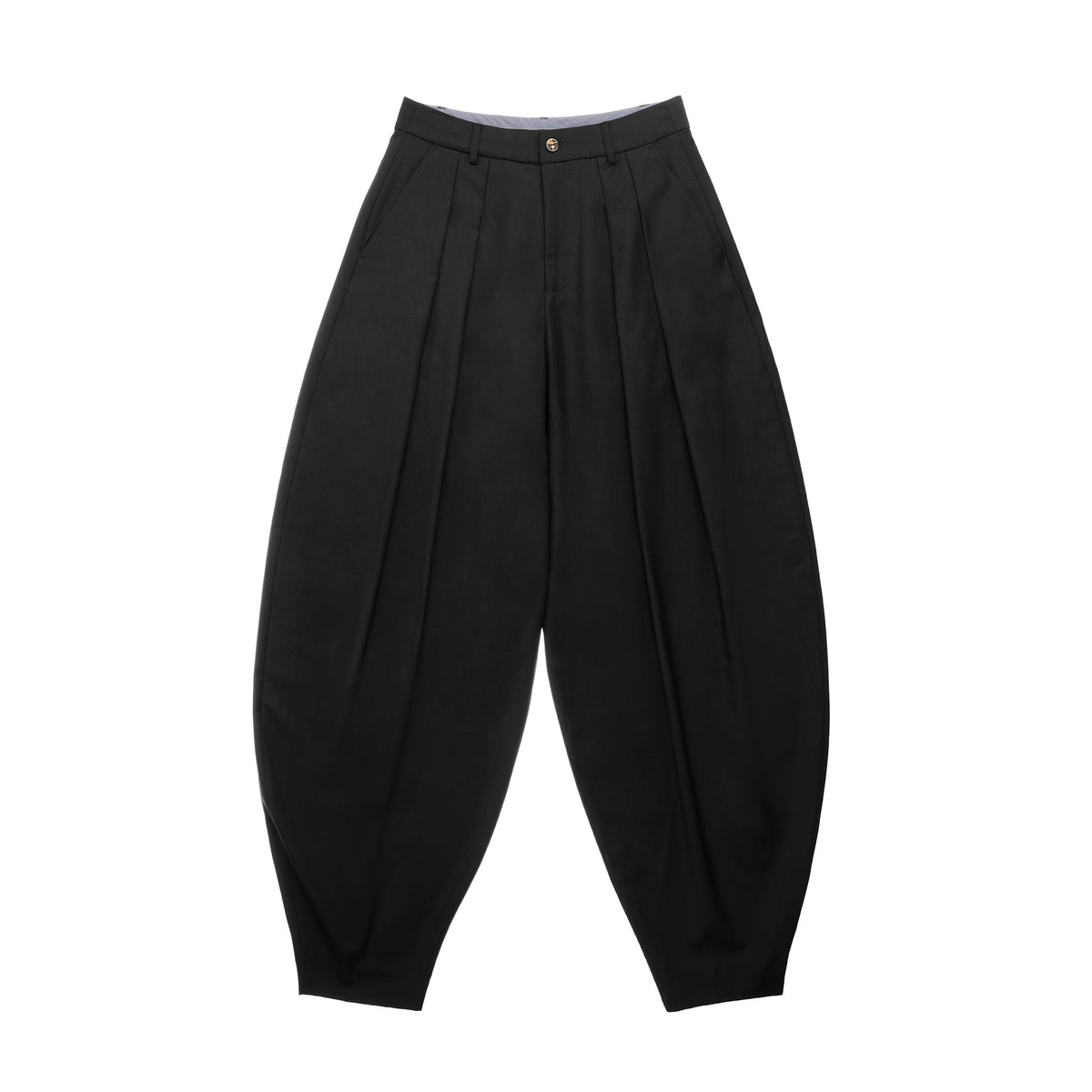 Balloon Pleated Trouser - Black - Pants & Shorts
