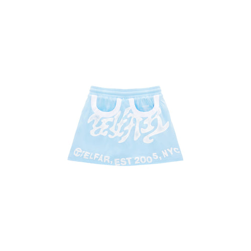 Ambigram T-Shirt Bomber Skirt - Baby Blue - Jackets & Outerwear