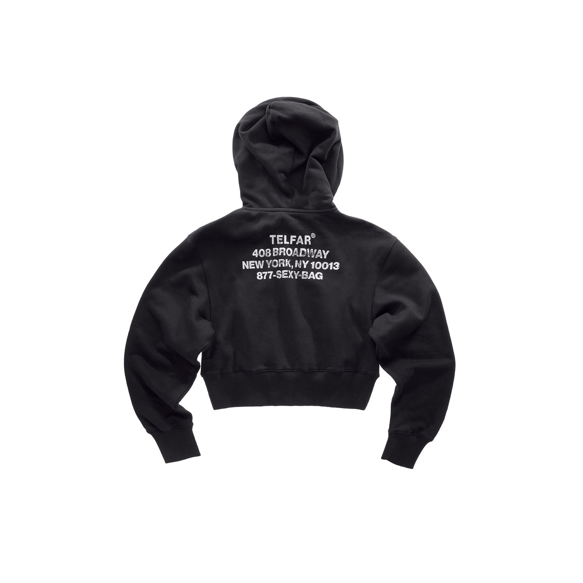 Crop Canal Zip Up Hoodie - Black - Sweaters & Hoodies