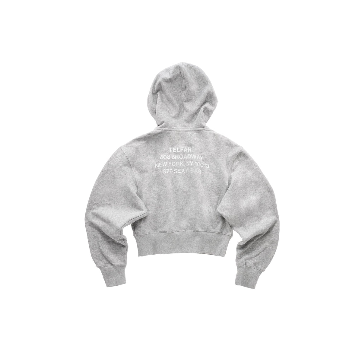 Crop Canal Zip Up Hoodie - Heather Grey - Sweaters & Hoodies