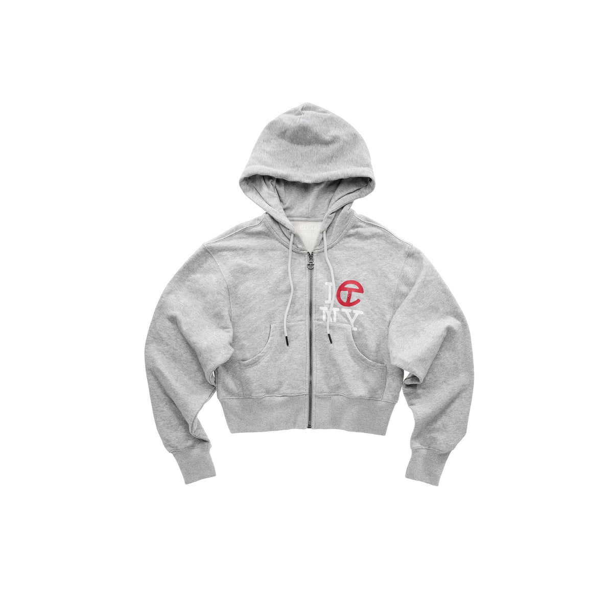 Crop Canal Zip Up Hoodie - Heather Grey - Sweaters & Hoodies