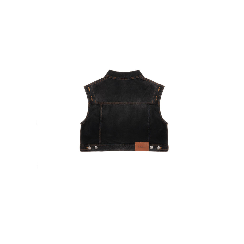 Cropped Detachable Jean Jacket - Black - Jackets & Outerwear