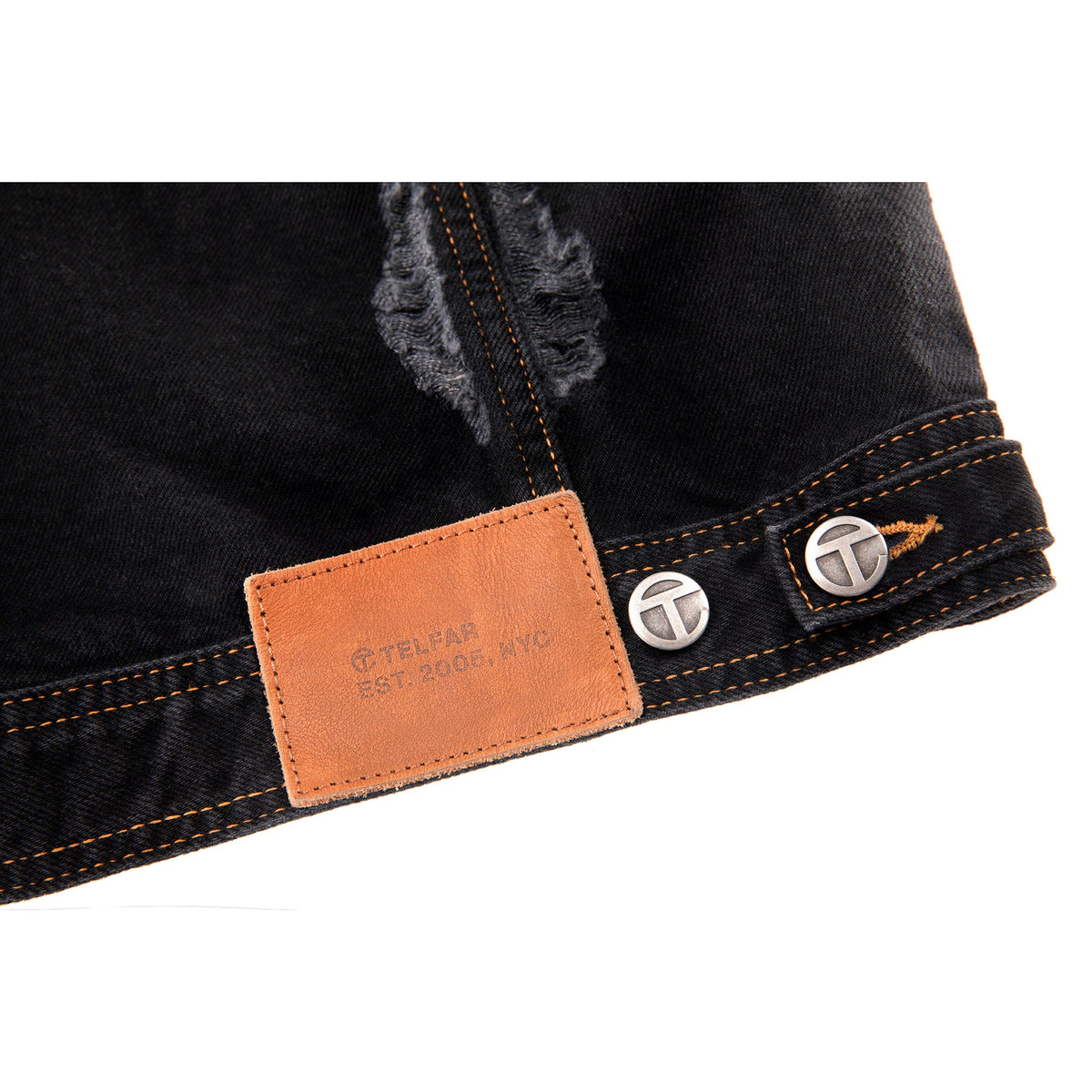 Cropped Detachable Jean Jacket - Distressed Black - Jackets & Outerwear