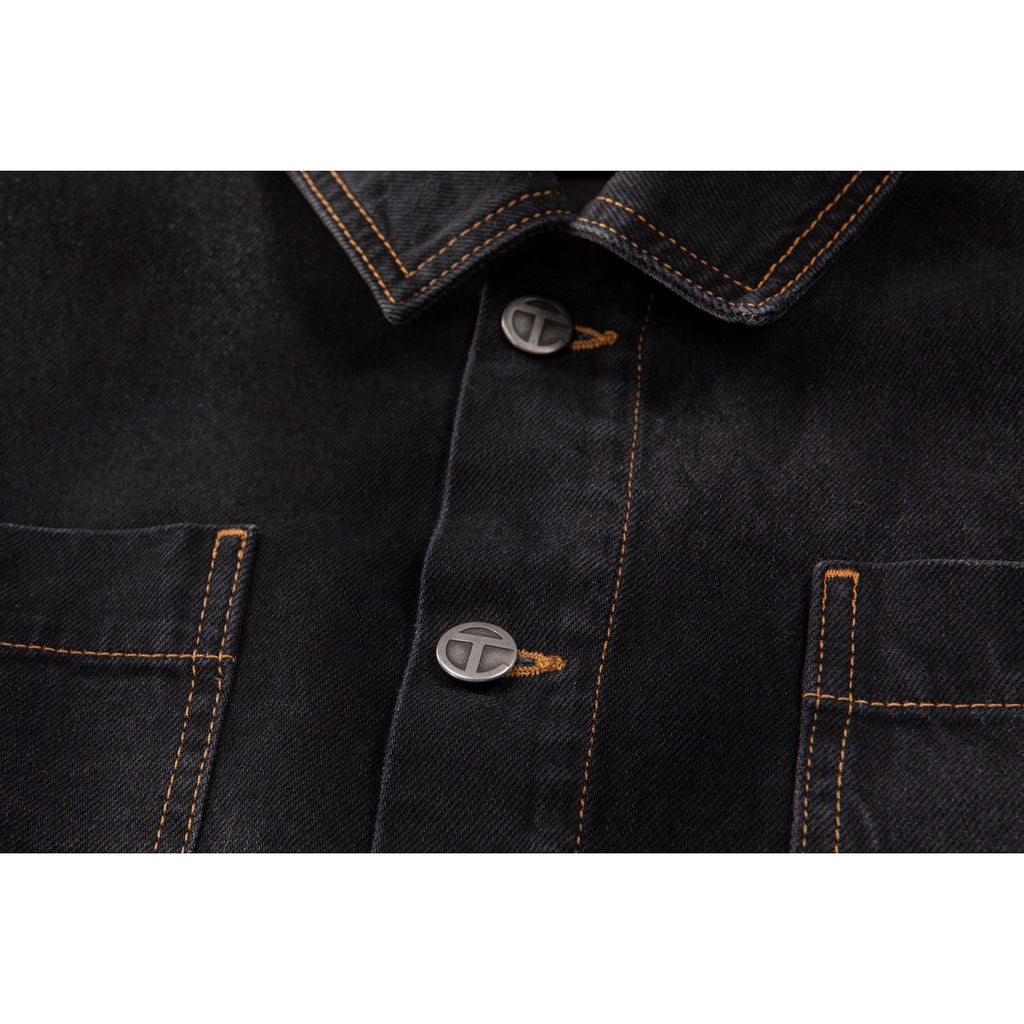 Cropped Detachable Jean Jacket - Black - Jackets & Outerwear