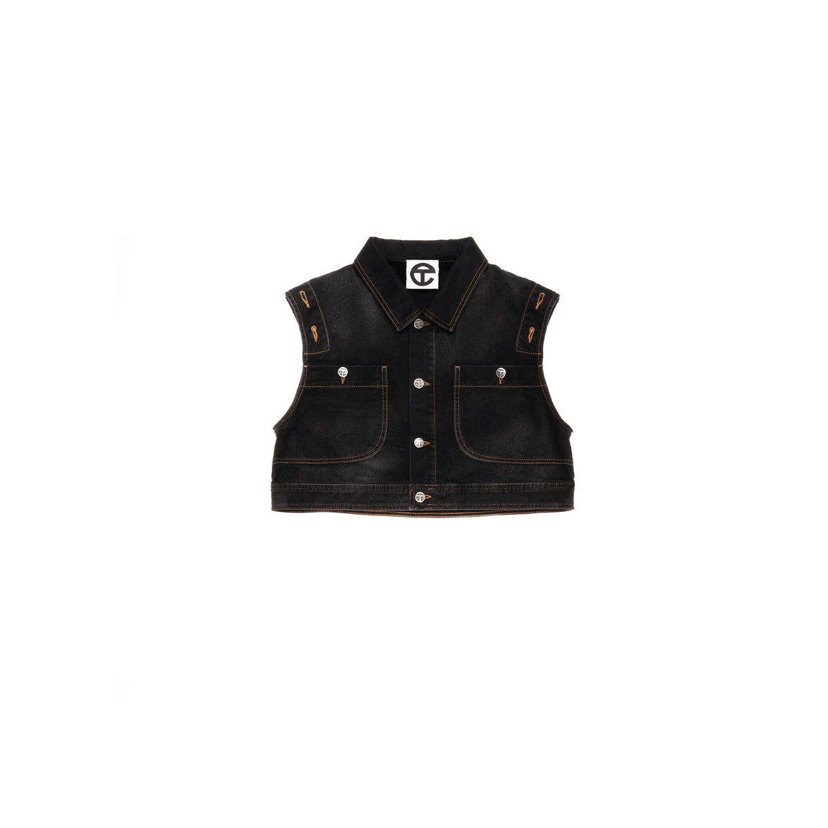 Cropped Detachable Jean Jacket - Black - Jackets & Outerwear