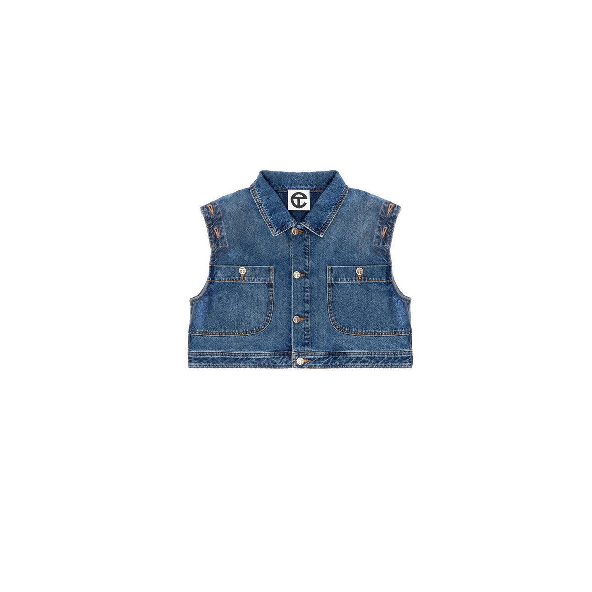 Cropped Detachable Jean Jacket - Blue - Jackets & Outerwear