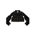 Cropped Detachable Jean Jacket - Distressed Black - Jackets & Outerwear