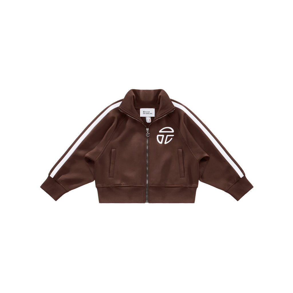 Cropped Track Jacket - Chocolate - Jackets & Outerwear