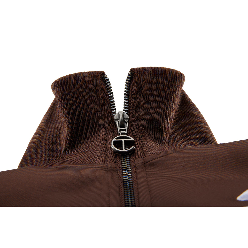 Cropped Track Jacket - Chocolate - Jackets & Outerwear