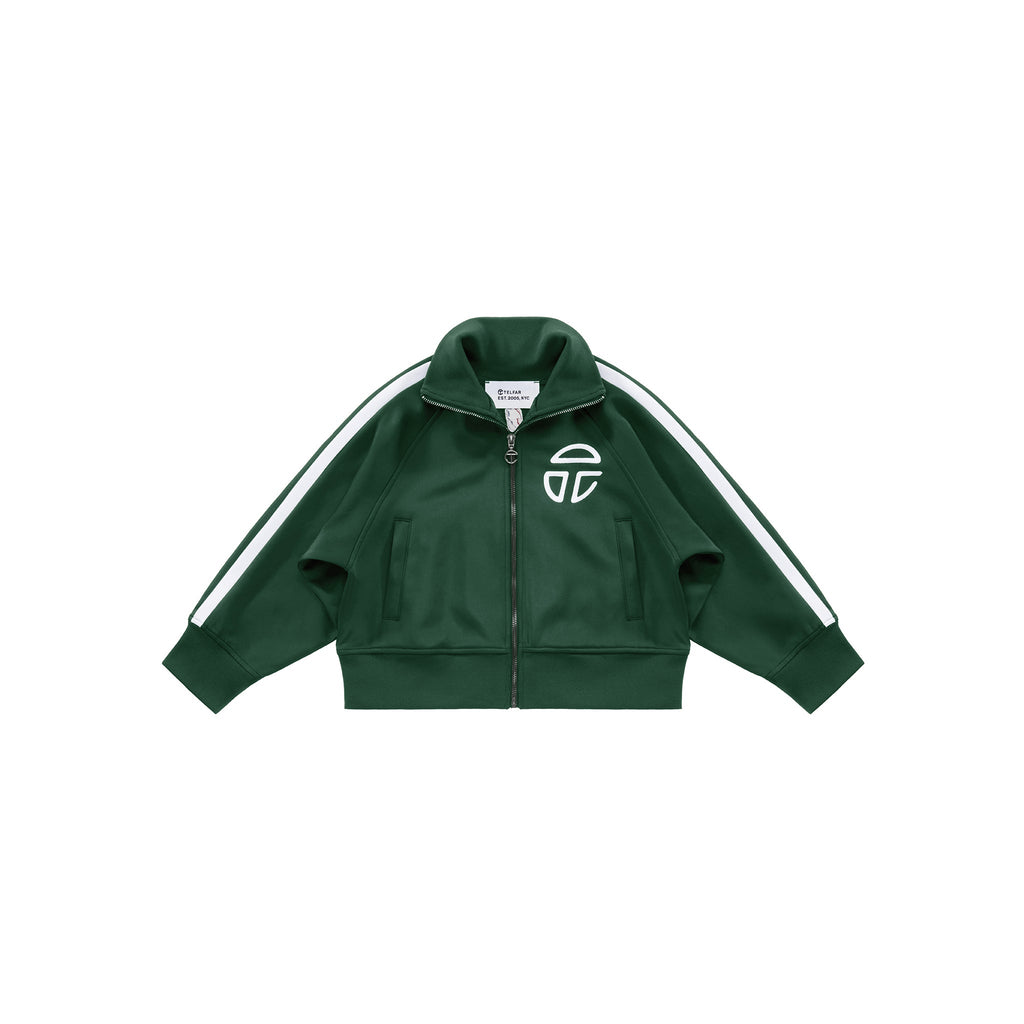 Cropped Track Jacket - Dark Olive - Jackets & Outerwear