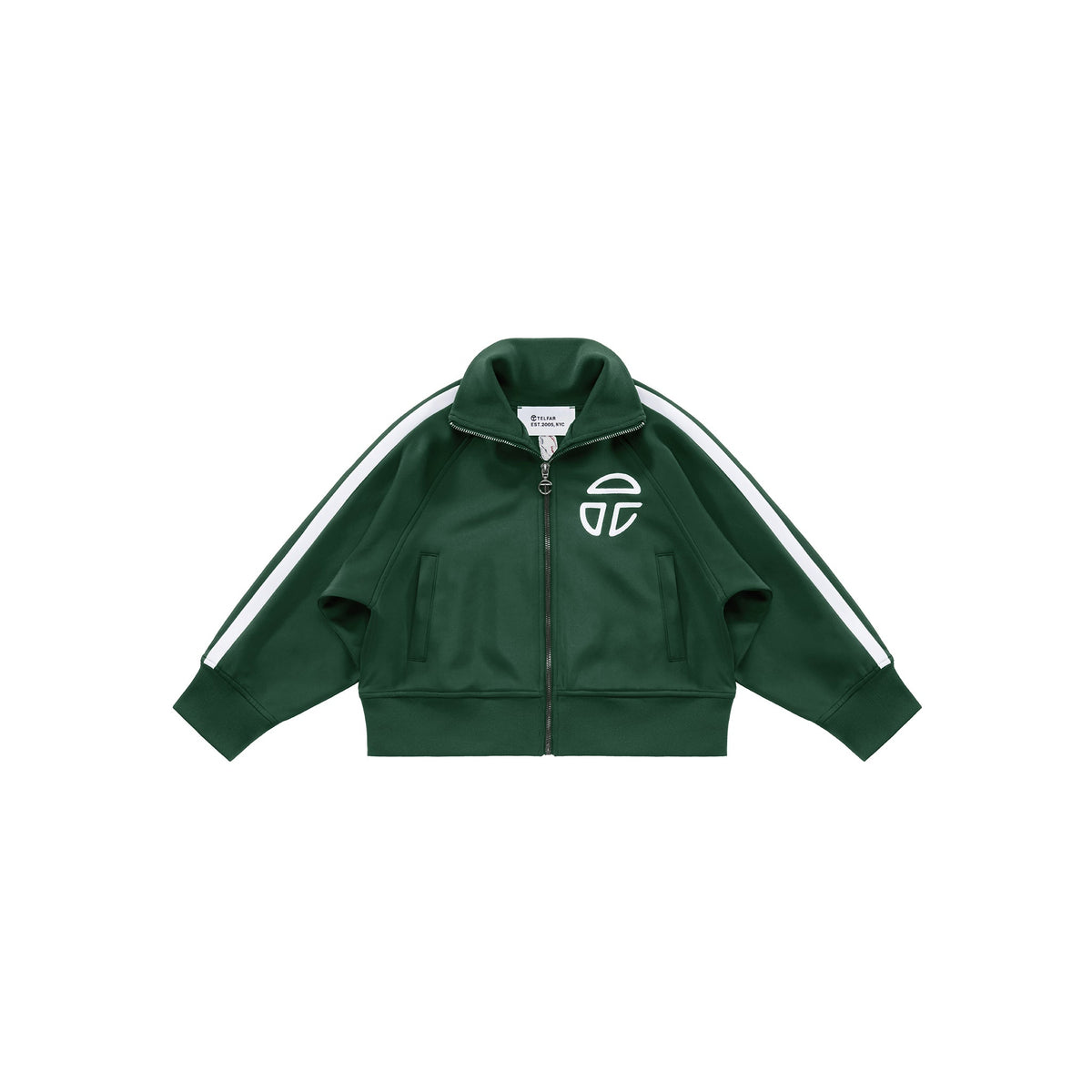 Cropped Track Jacket - Dark Olive - Jackets & Outerwear