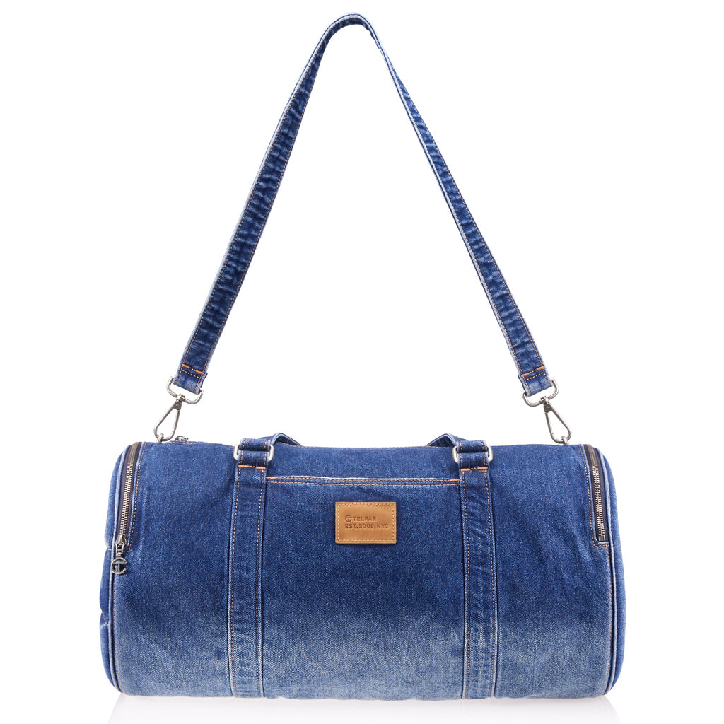 Large Denim Duffle - Blue - Duffles & Travel Bags