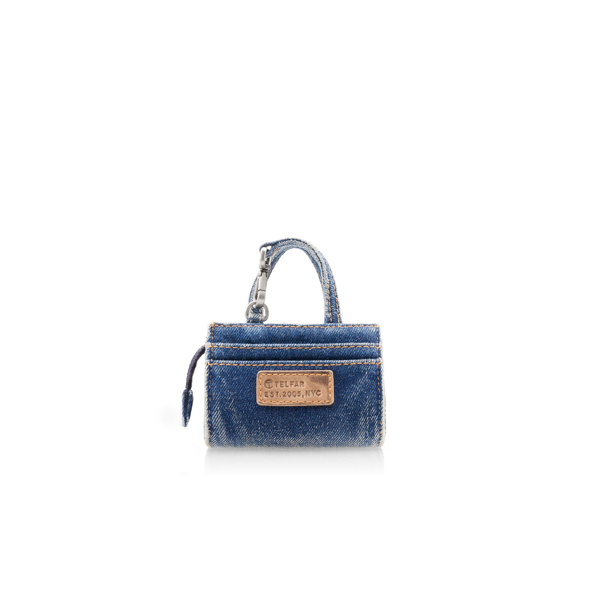 Denim Washed Baby Bag Charm - Blue - Bag Charms
