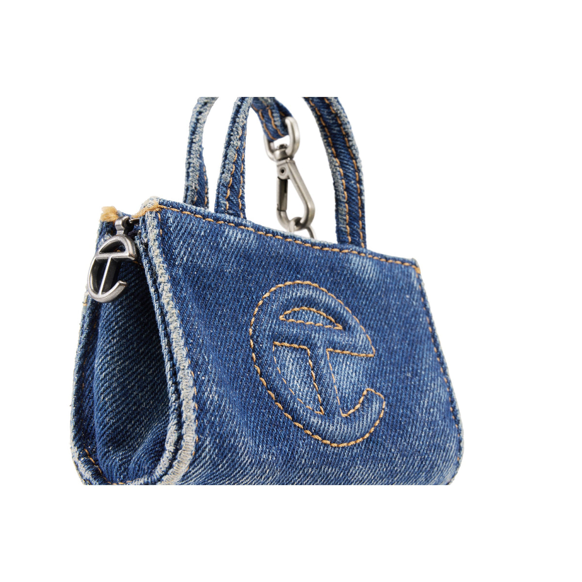 Denim Washed Baby Bag Charm - Blue - Bag Charms