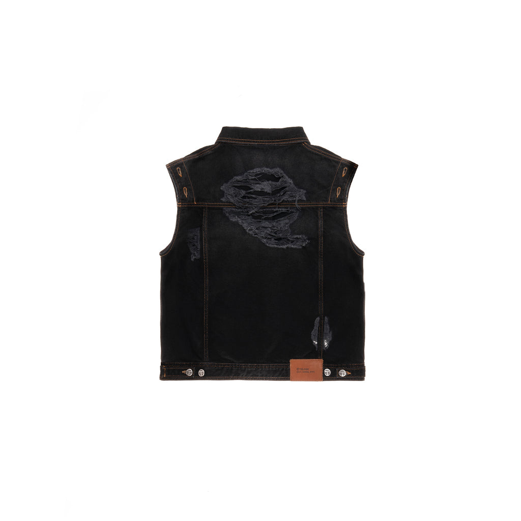 Detachable Jean Jacket - Distressed Black - Jackets & Outerwear